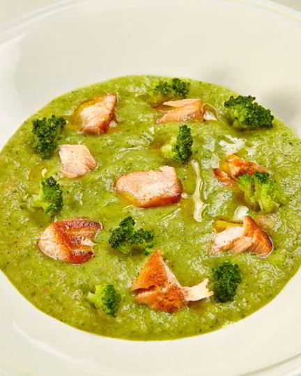 Рецепт крема-супа из брокколи с лососем