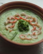 Крем-суп из кабачков с креветками