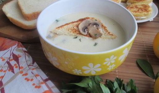 крем-суп с равиоли