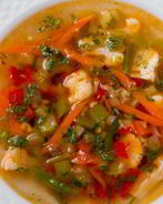 Куриный суп с болгарским перцем и томатами