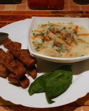 Молочный суп с грибами