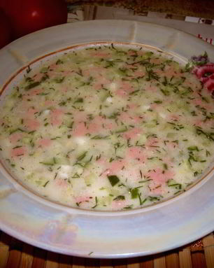 Окрошка классическая с колбасой