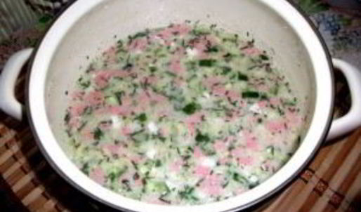 окрошка классическая с колбасой