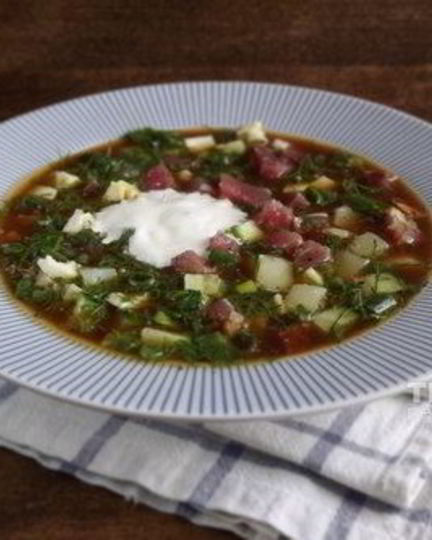 Рецепт окрошки мясной на квасе