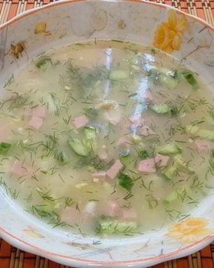 Окрошка на бульоне