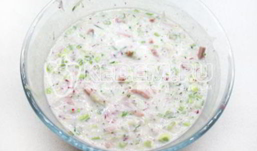 окрошка на кефире и минералке