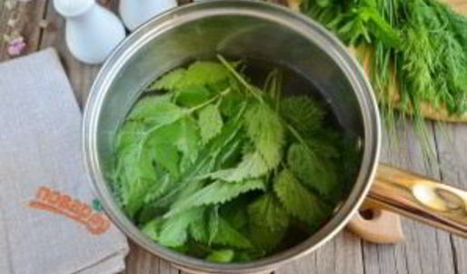 окрошка на кефире с крапивой и мятой