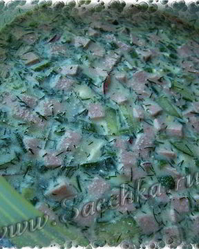 Окрошка на кефире с минералкой