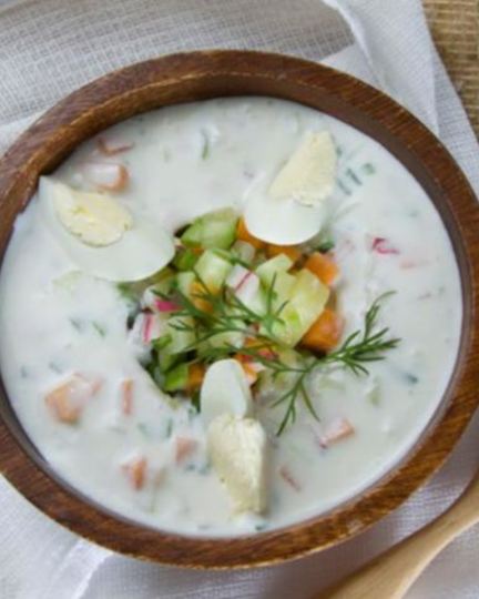 Рецепт окрошки на кефире с редисом и морковью