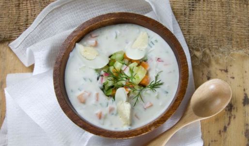 окрошка на кефире с редисом и морковью