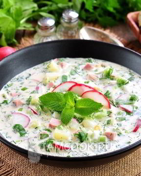 Окрошка на минералке с майонезом