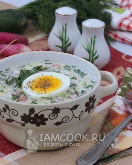 Рецепт окрошки на сыворотке и сметане