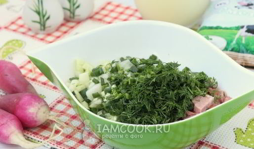 окрошка на сыворотке и сметане