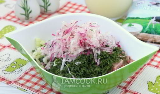 окрошка на сыворотке и сметане