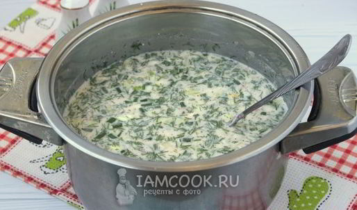 окрошка на сыворотке и сметане