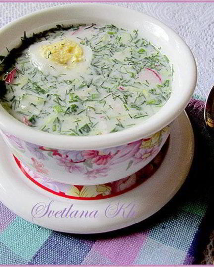 Рецепт окрошки с копченой курицей