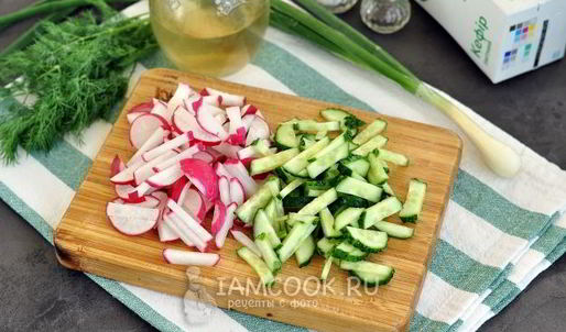 окрошка с куриной грудкой