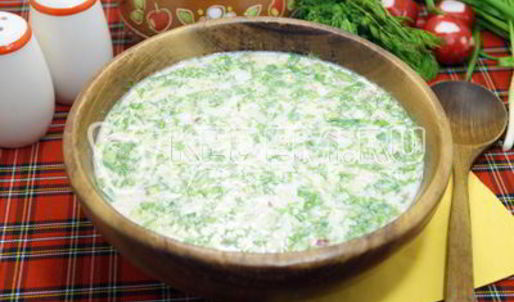 окрошка с курицей на квасе