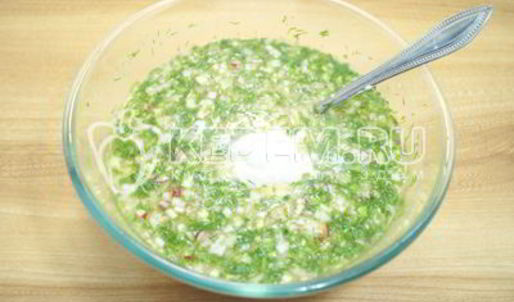 окрошка с курицей на квасе