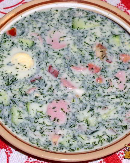 Рецепт окрошки с курицей на простокваше