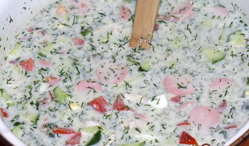 окрошка с курицей на простокваше