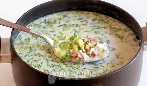 окрошка с мясом на кефире