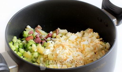 окрошка с мясом на кефире