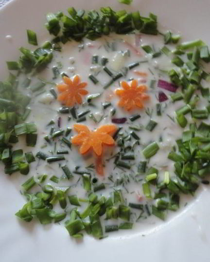 Рецепт окрошки с цветной капустой