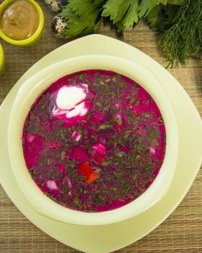 Окрошка со свеклой