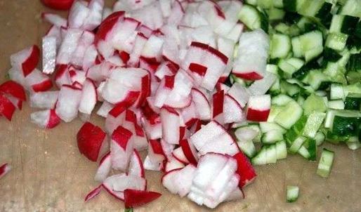 постная окрошка на квасе