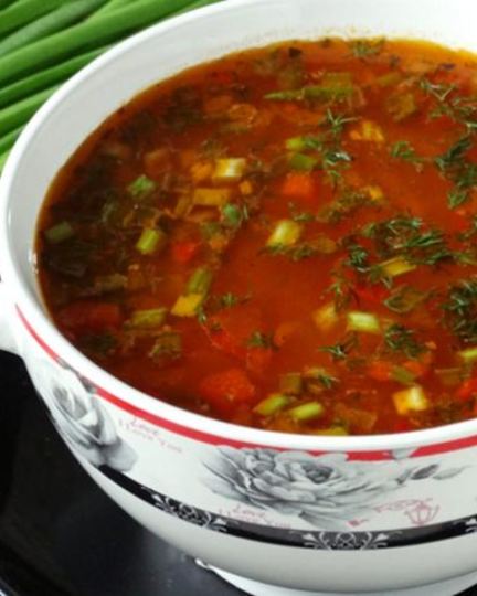 Рецепт острого супа с рисом и томатной пастой