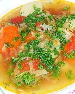 Дачный суп овощной