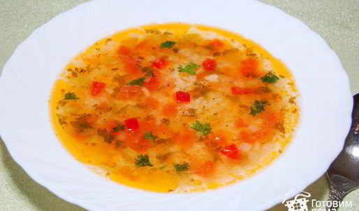 легкий овощной суп с рисом