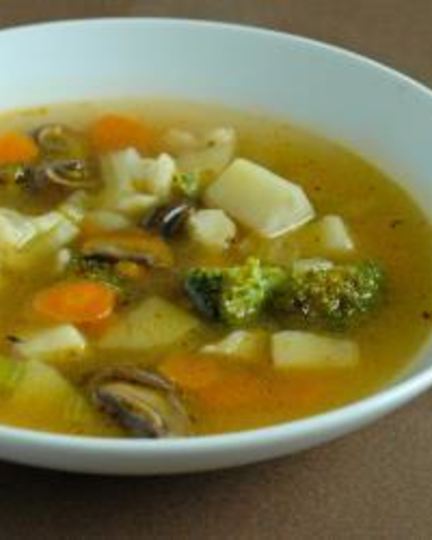 Рецепт легкого овощной суп с шампиньонами