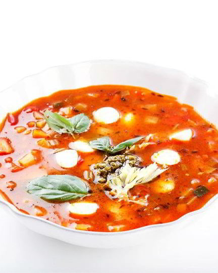 Рецепт минестроне с мини-моцареллой