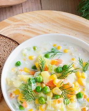 Овощной суп на молоке