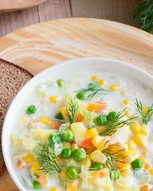 Овощной суп на молоке