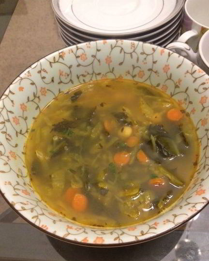 Рецепт овощного супа с капустой и шпинатом