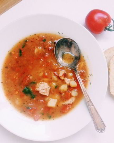 Рецепт овощного супа с курицей