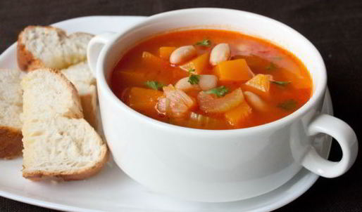 овощной суп с тыквой и фасолью