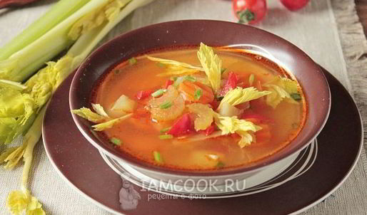 постный овощной суп с сельдереем