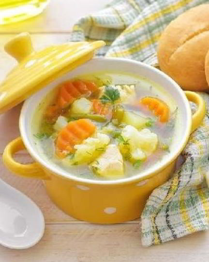 Рецепт супа овощной в горшочке с цыпленком
