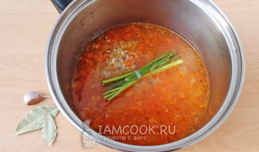 постный рассольник с перловкой