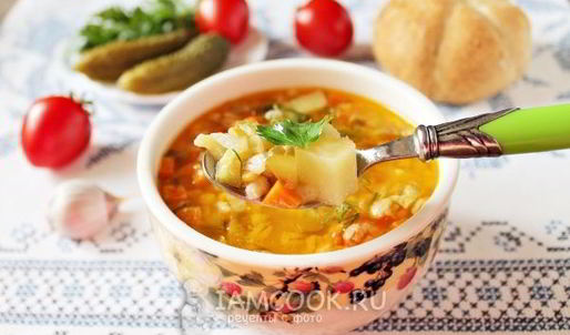 постный рассольник с перловкой