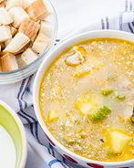 Рассольник на курином бульоне