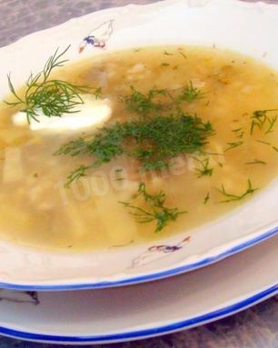 Рассольник с говяжьими почками и перловкой