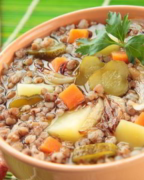 Рассольник с гречкой