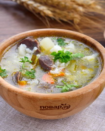 Рецепт рассольника с гусиными потрошками