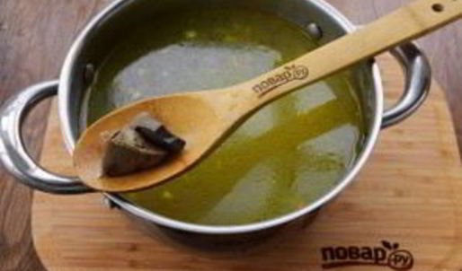 рассольник с гусиными потрошками