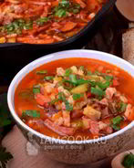 Рассольник с копченостями